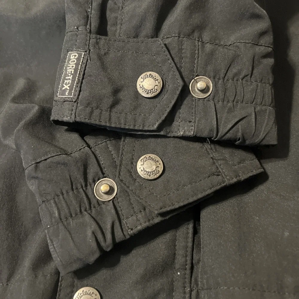 Titleist By Corbin Vintage Rain Jacket With Gore-Tex, Black/White/Teal Sz Large